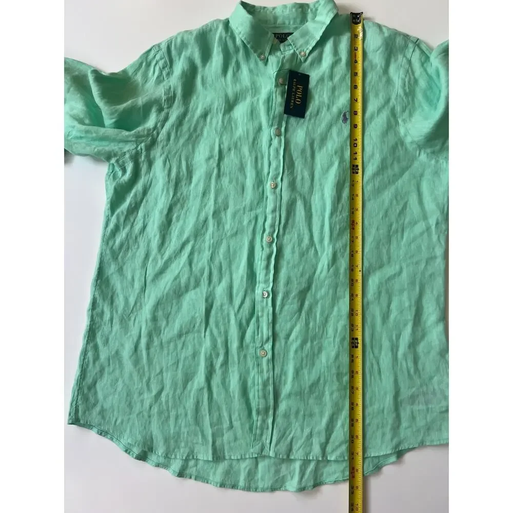 Polo Ralph Lauren Slim Fit Long Sleeve Linen Button Down Shirt Men's 2XL